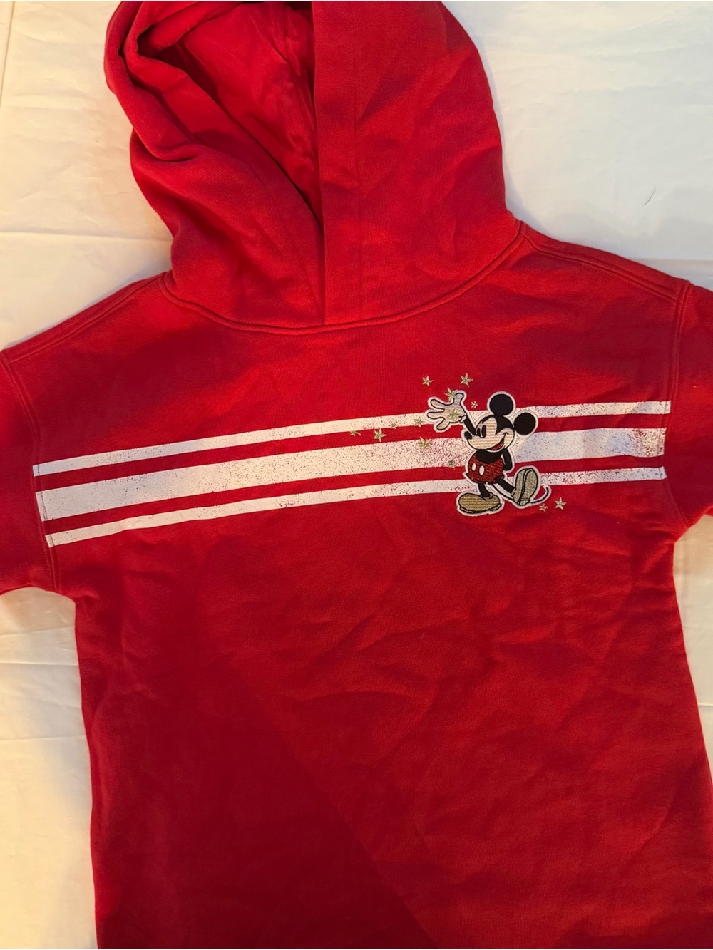 GAP Red Mickey Mouse Hooded Tee with White Stripes